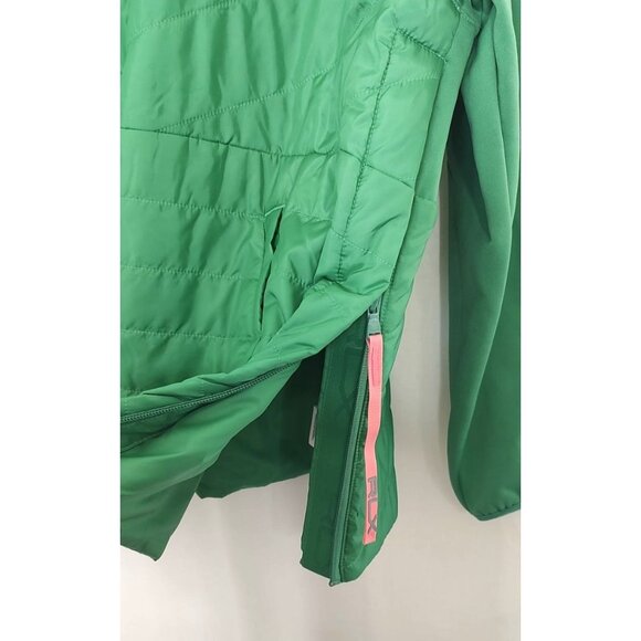 Ralph Lauren RLX Jacket L Winter Quilted Panel Hybrid Pullover Raft Green  Rose - Picture 9 of 13